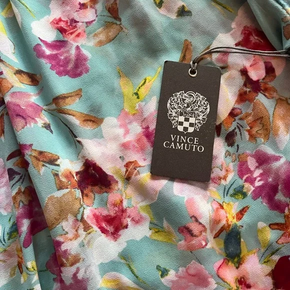 Vince Camuto Floral Blouse - Pink and light blue, NWT, size XL. - Picture 6 of 8